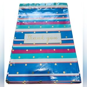 Poly Mailers In Colorful Stripes "Thank You" 50 Count, 10" x 13"